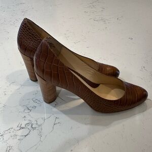 Boutique 9 Brown Croc-Embossed Heels